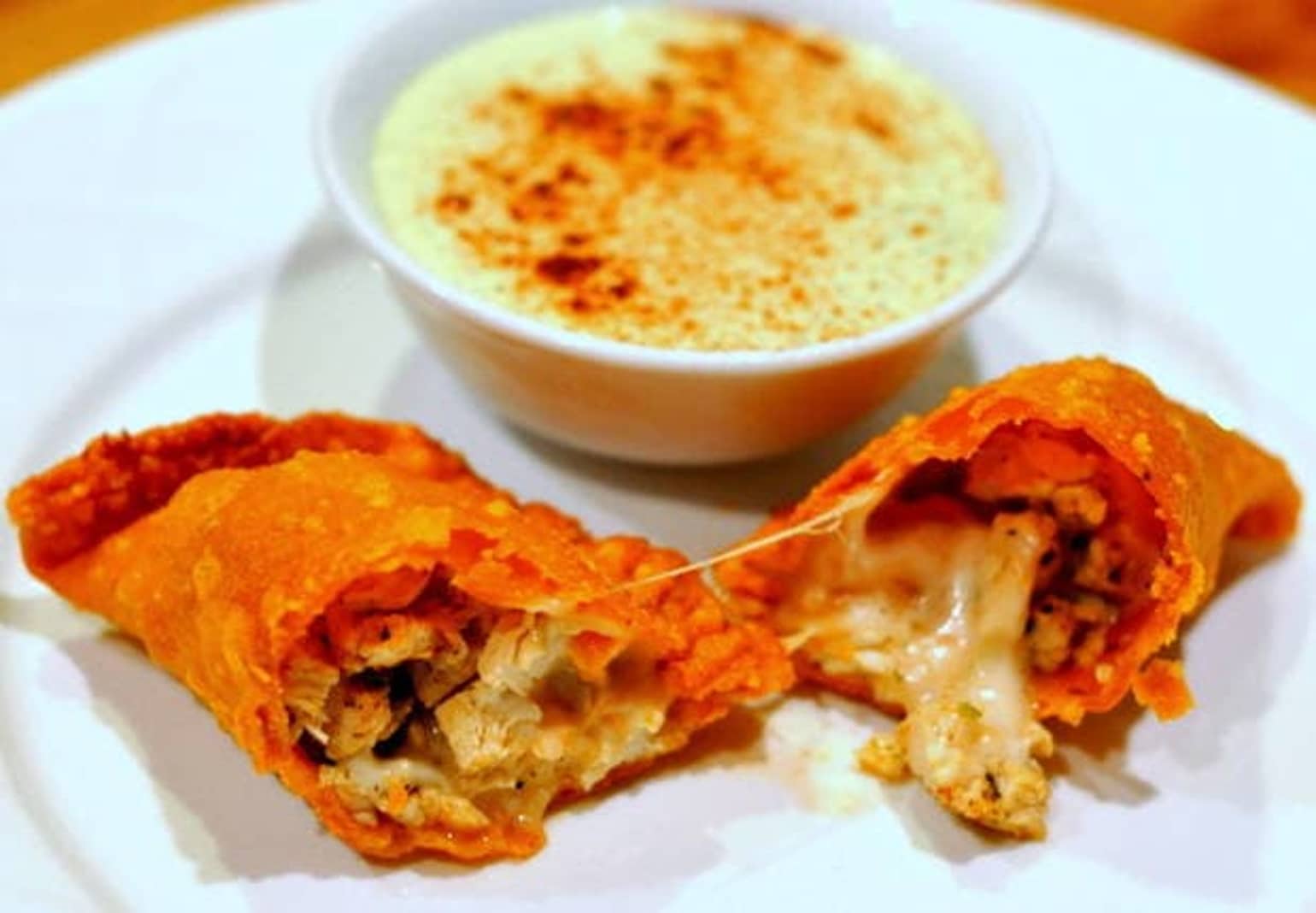 Old El Paso® Refried Beans, Chicken, Cheese Empanadas with Creamy Lime Cilantro Dip